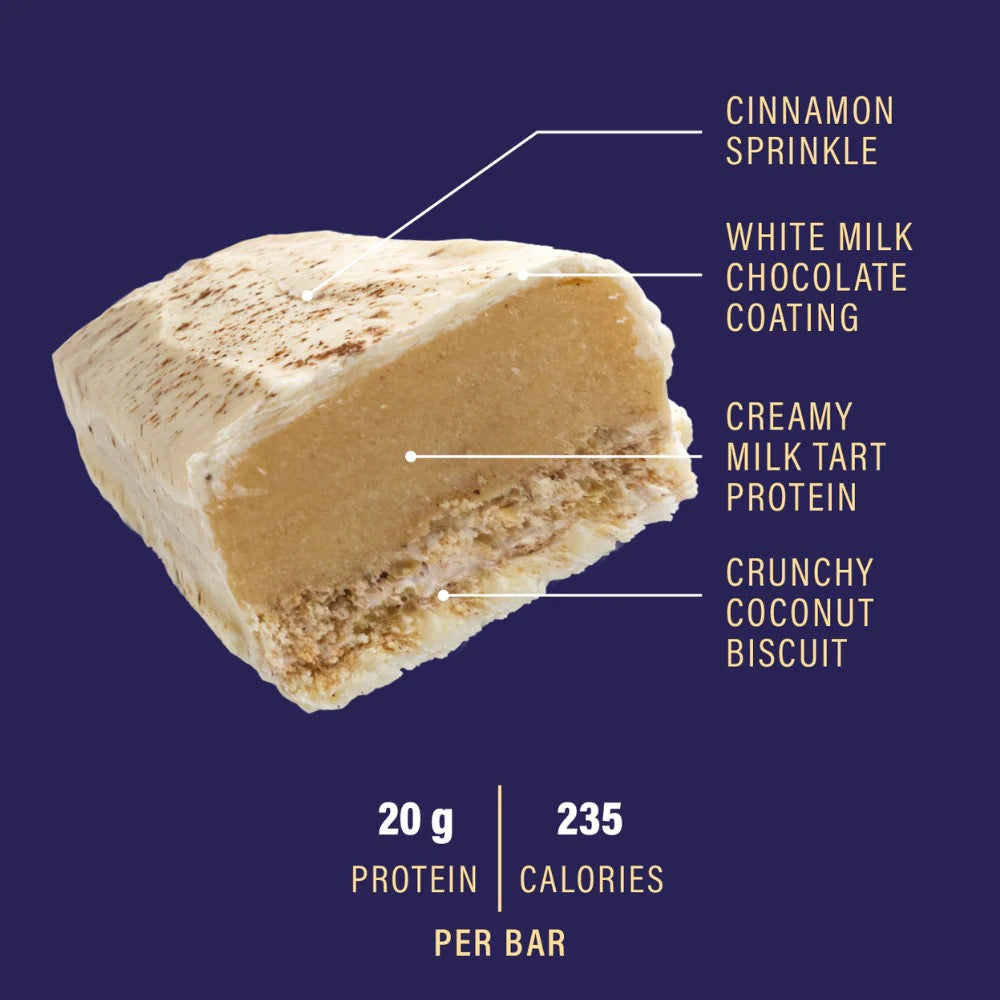 Milk Tart and White Chocolate Layered Protein Bar