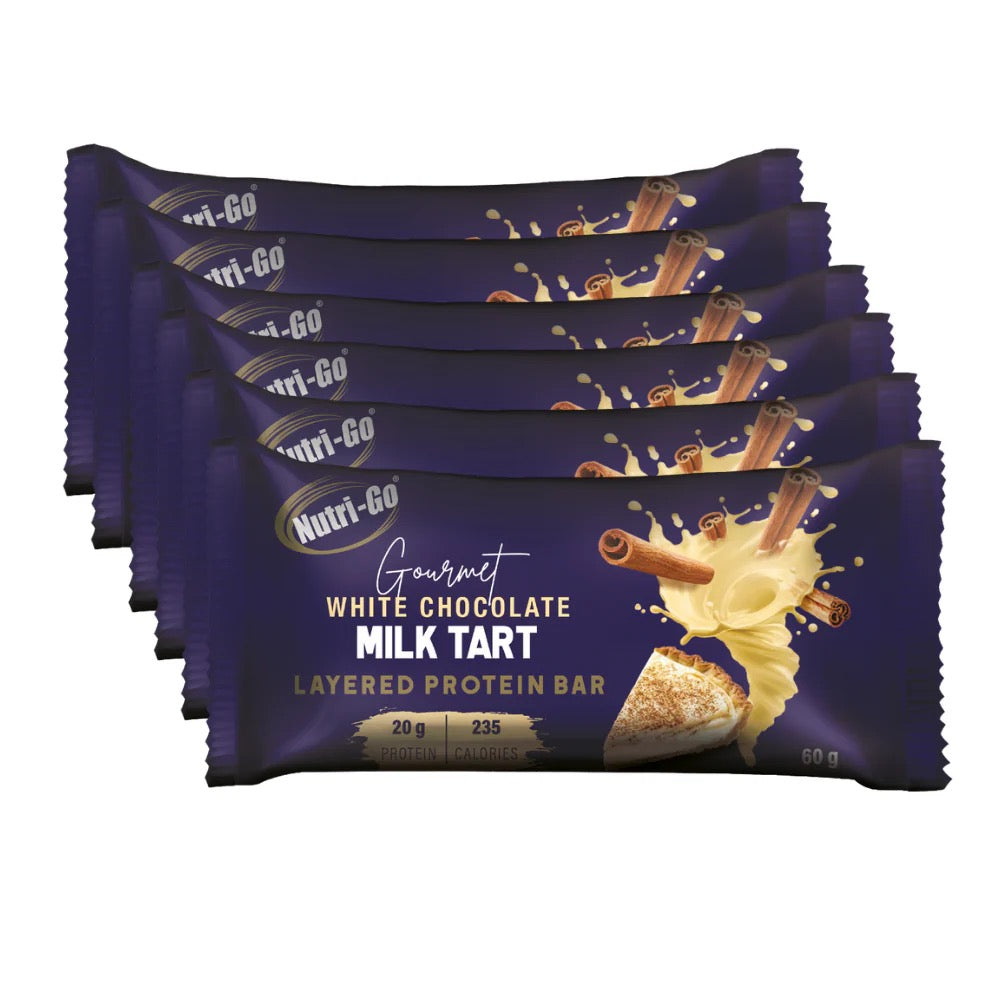 Milk Tart and White Chocolate Layered Protein Bar