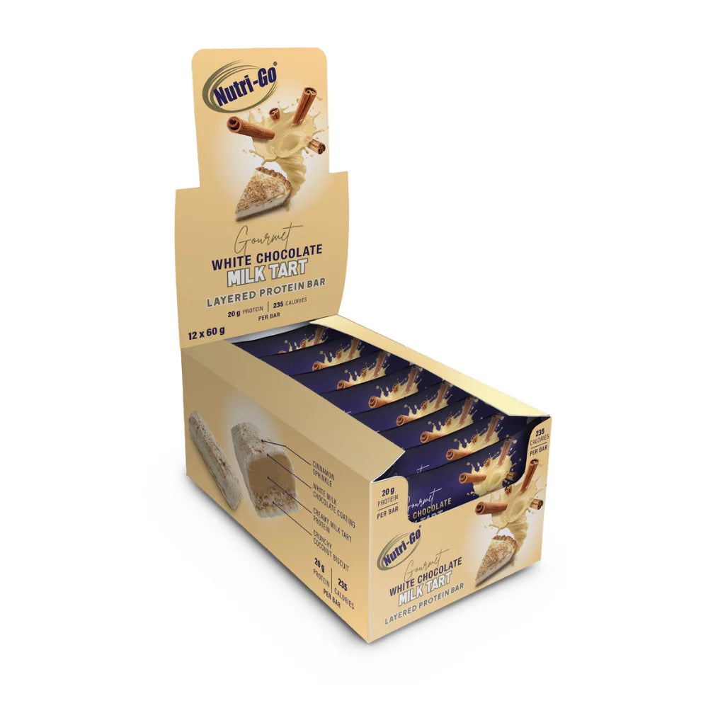 Milk Tart and White Chocolate Layered Protein Bar