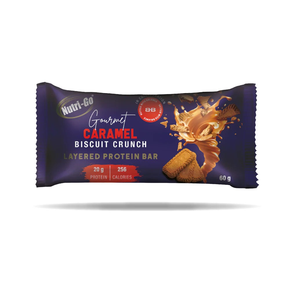 Caramel Biscuit Crunch Layered Protein Bar