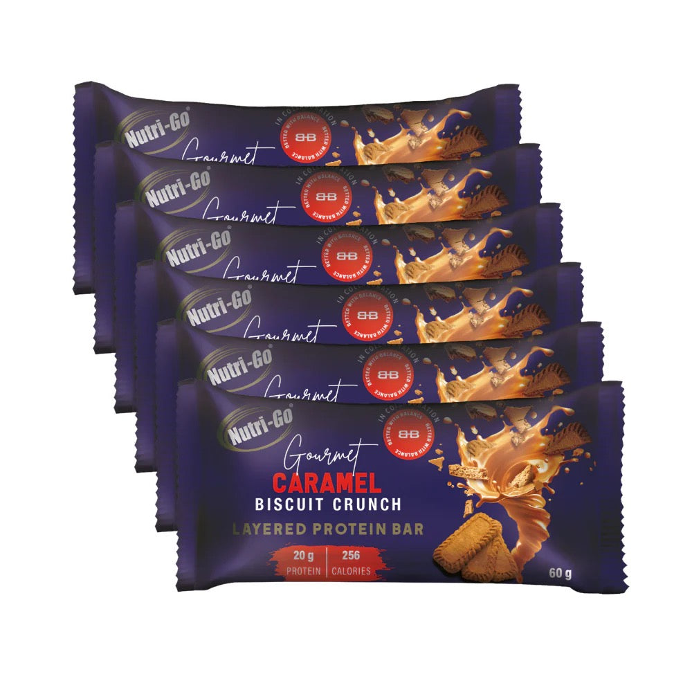 Caramel Biscuit Crunch Layered Protein Bar